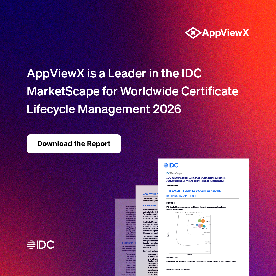 AppViewX Is A Leader in IDC MarketScape for Worldwide CLM Software 2026 - download free copy